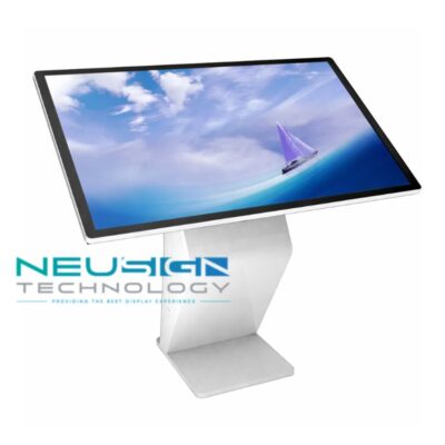 horizontal LCD digital touch kiosk with interactive screen for self-service and advertising display