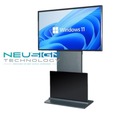 rotatable LCD stand display with adjustable screen for vertical and horizontal digital signage