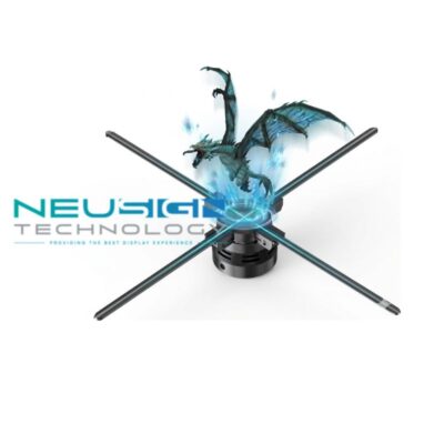 3D hologram fan display projecting floating LED visuals for advertising and digital signage