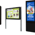Outdoor digital signage display at Singapore storefront