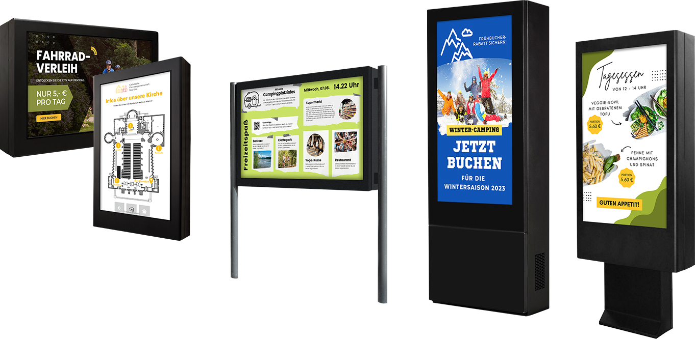 Outdoor digital signage display at Singapore storefront