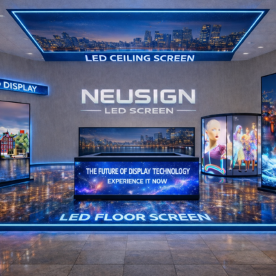Large LED video wall display installation in Singapore commercial space